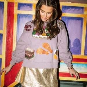 QUEEN OF SPARKLES Lavender mardi gras sweatshirt